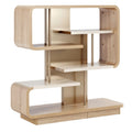 Moderne boekenplank met unieke ontwerpen en opbergruimte