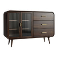 Moderne Eiken Dressoir met Glazen Deuren en Lades