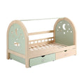 Kinderdagbed met Sterren en Maanontwerp, inclusief Opberglades